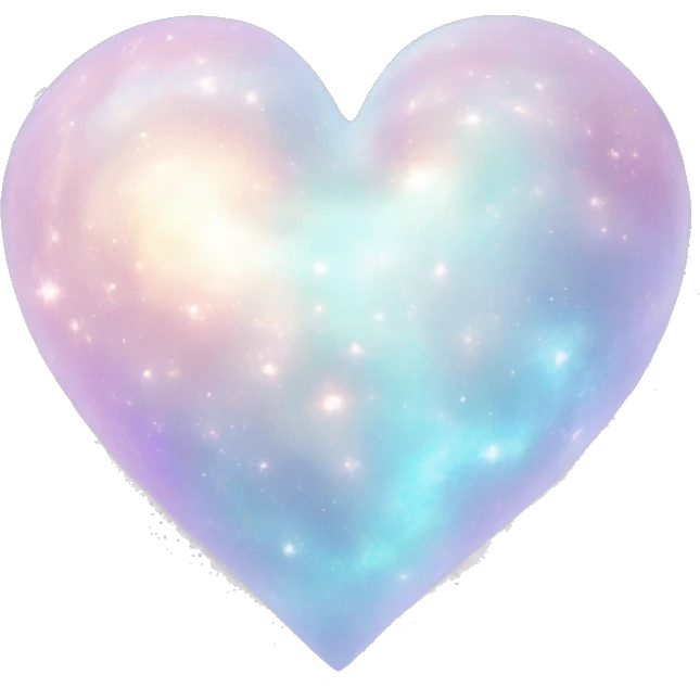 Pastel White iridescent nebula heart emoji