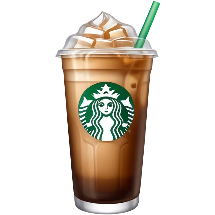 Starbuck ice coffee with ice cubes emoji