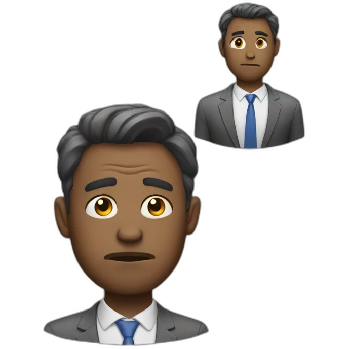 an unhappy guy in the office emoji