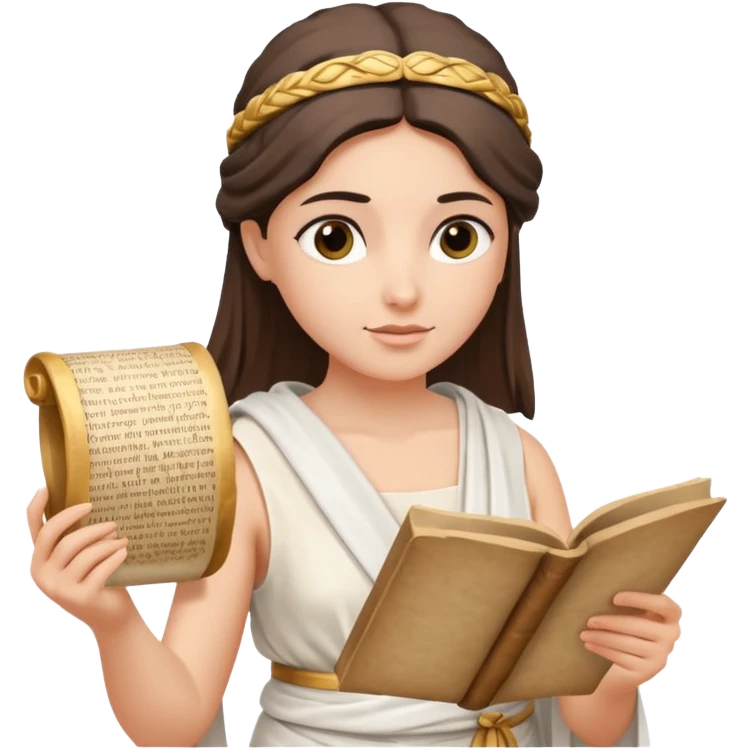 ancient greek woman reading a scroll emoji