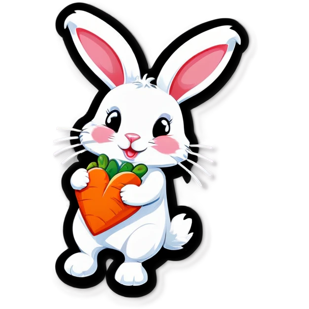 bunny with heart and carrot emoji