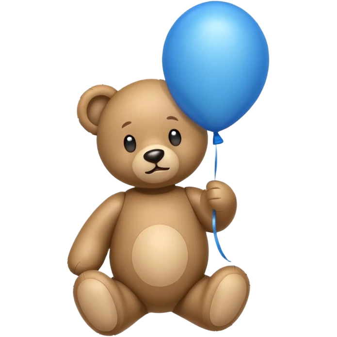 Emoji teddy set down with a baloon bleue emoji