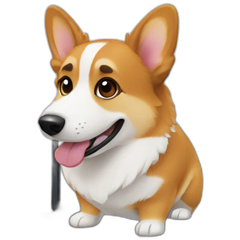 corgi and computer emoji