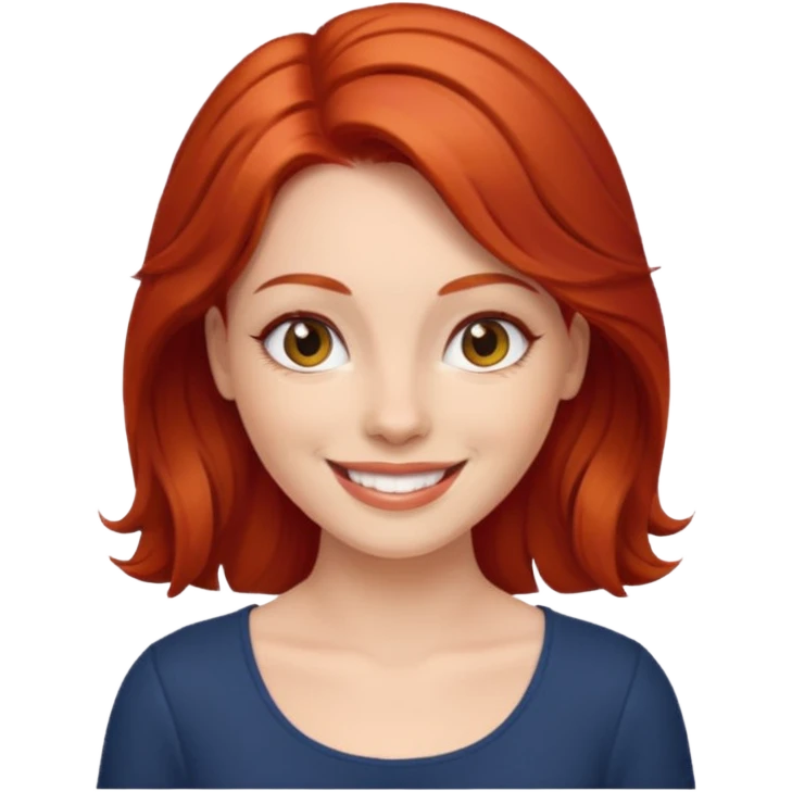 red hair lady and brunette girl smiling emoji