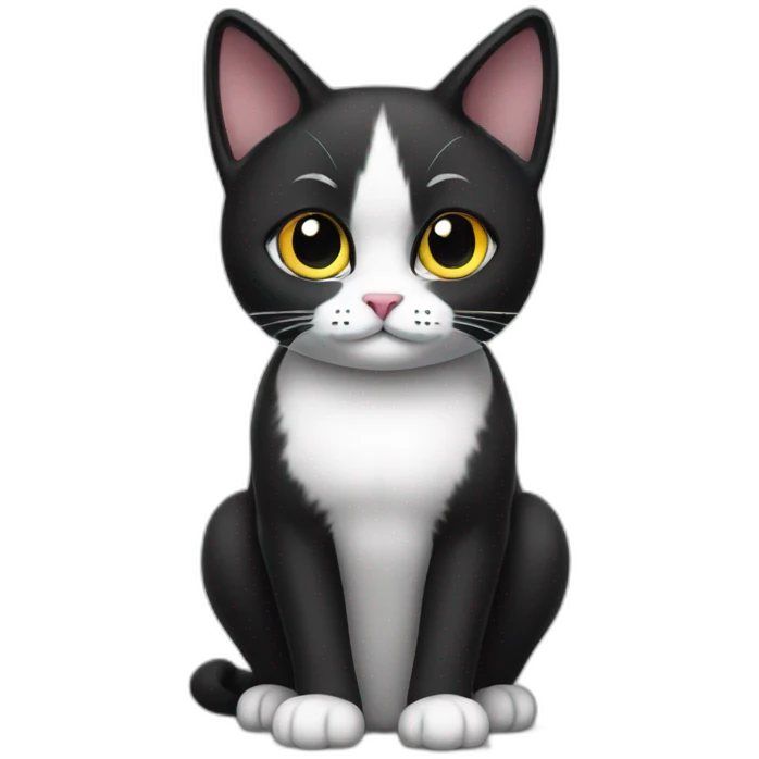 black white cat judging emoji