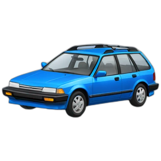 Blue 1990 Honda Civic wagon emoji