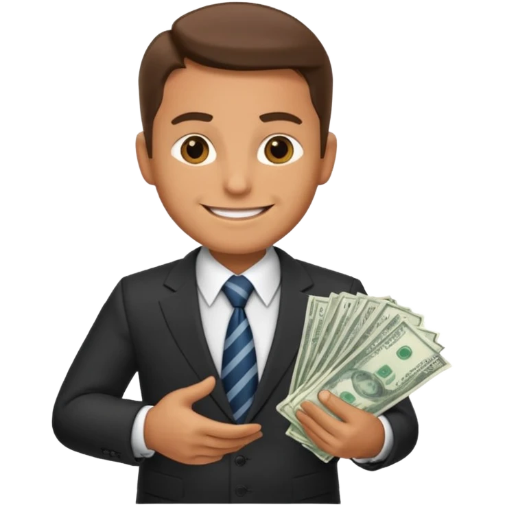 public official/politician/bureaucrat holding money emoji