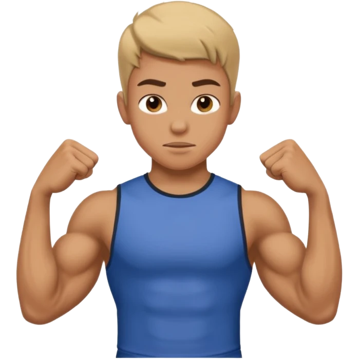 Teenager flexing smaller muscle with shirt on emoji