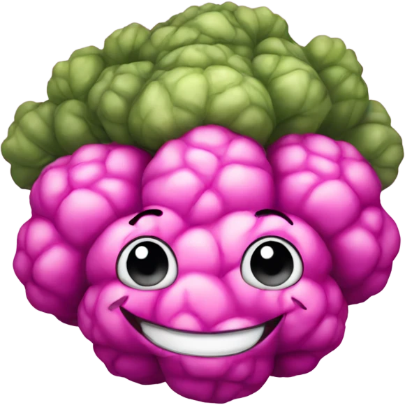 pink cauliflower smiling emoji