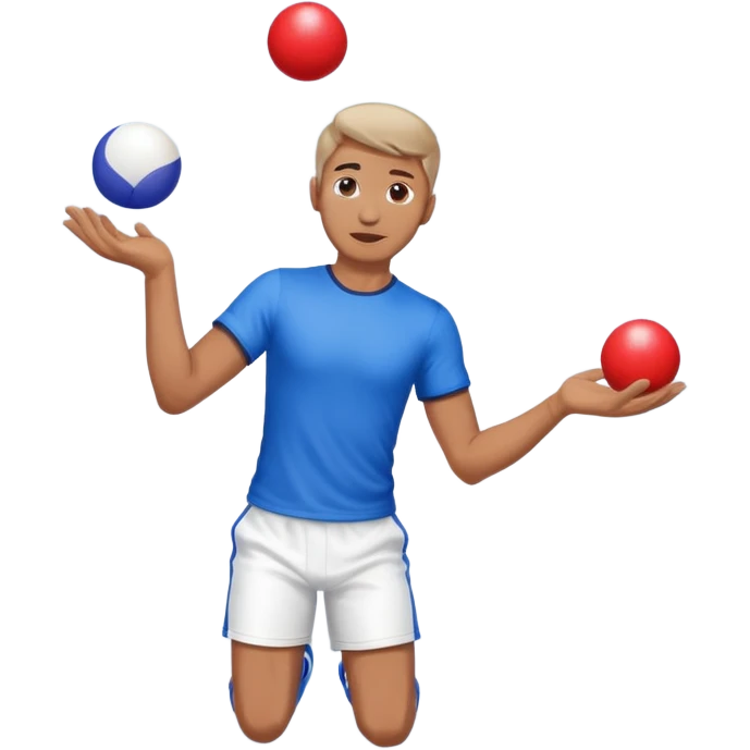 circus juggler putin juggling balls blue and white and red emoji