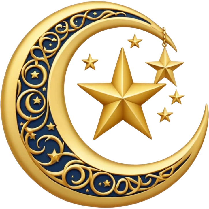 Moon and start the Islam ￼ symbol￼￼ emoji