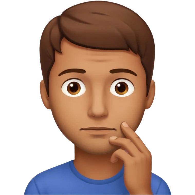 man rubbing chin in thought emoji