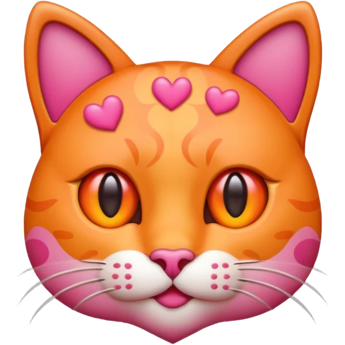 cat emoji constructed with hearts and circles emoji
