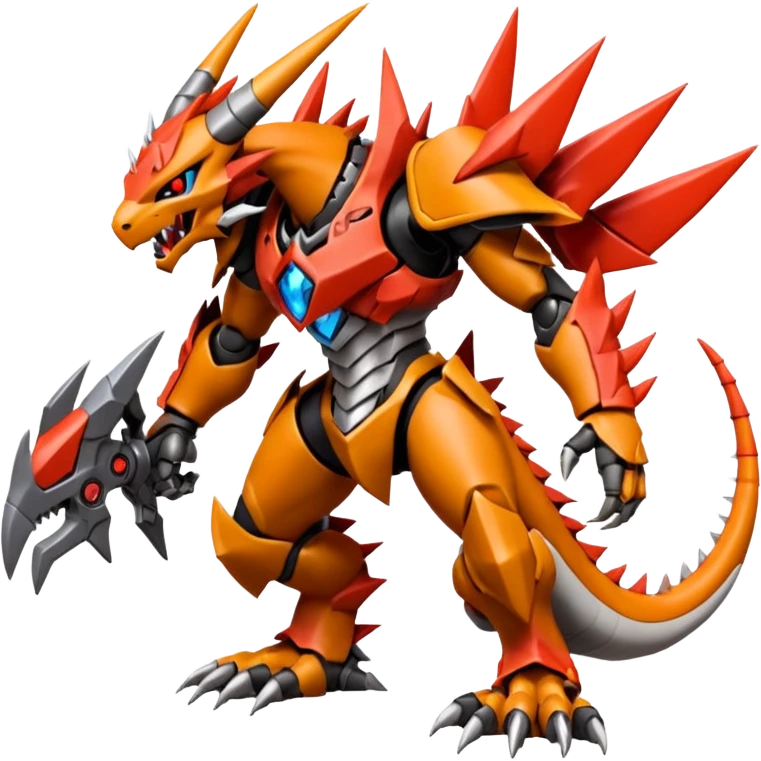 Digitigrade Cool Badass thin slim elegant  Wargreymon-Guilmon-Pokémon-Digimon-Fakémon-fusion-hybrid-creature emoji