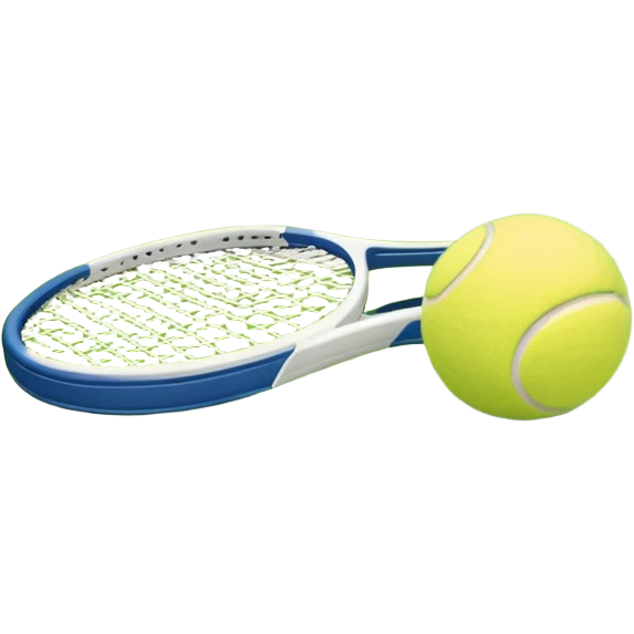 grass court, with the lines of the court clearl with visible in the background. A tennis racket and ball/ The scene captures the essence of the sport, highlighting the equipment and the vibrant, open atmosphere of a tennis match emoji