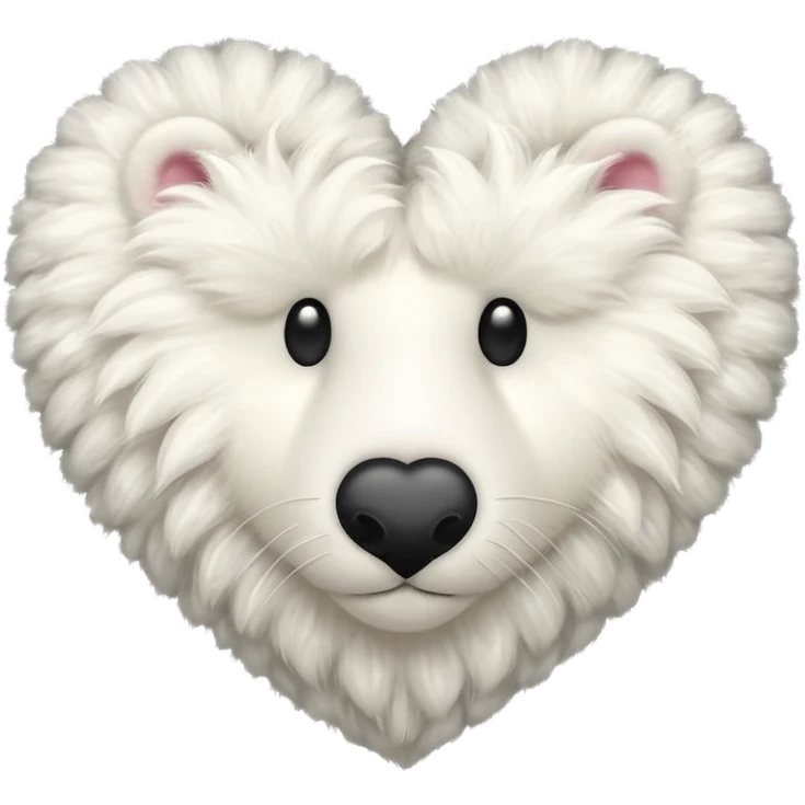 white fur heart, large clumps of wool emoji