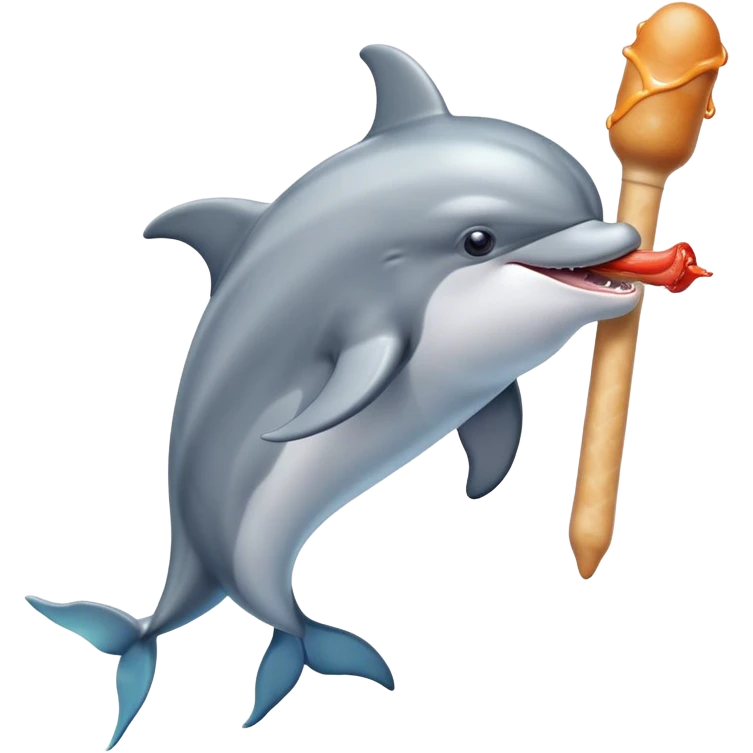 Dolphin eating a dum stick  emoji