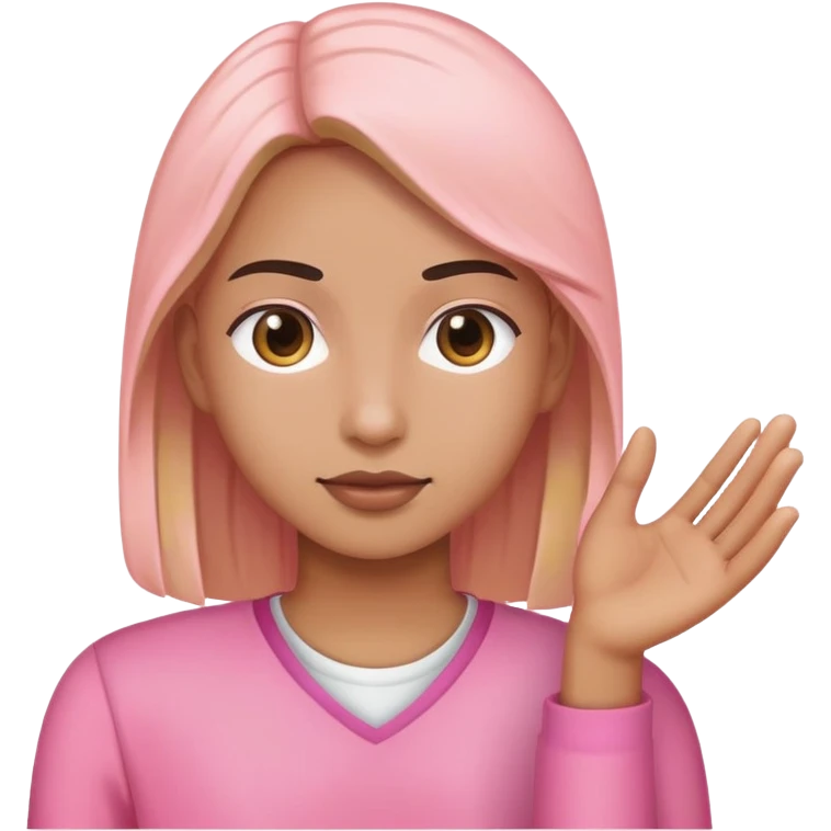 volunteer person in pink color helping others emoji