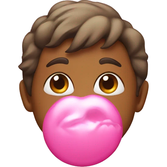 Emoji face blowing a bubble gum emoji