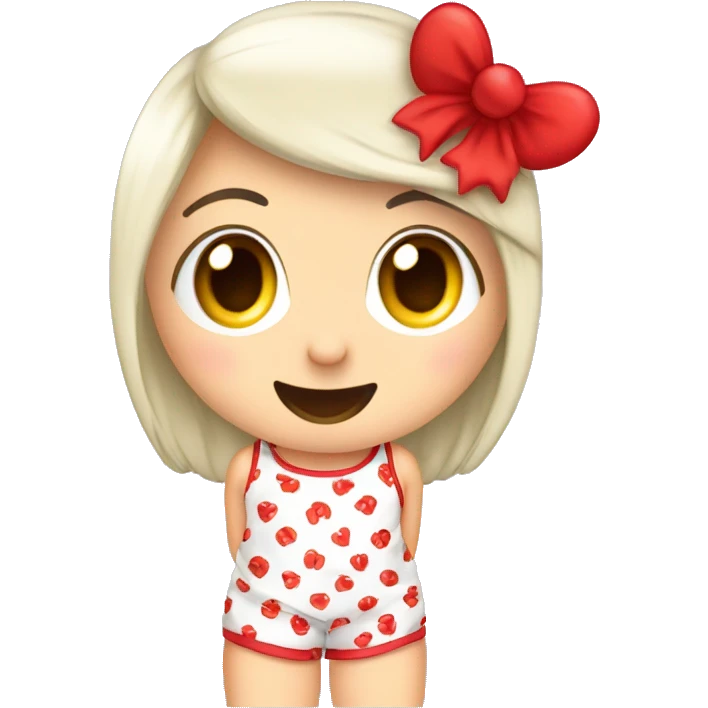 Pijama de short e blusa vermelho feminino com corações  emoji