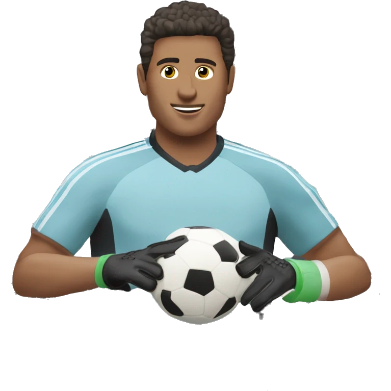 portero de futbol haciendo una parada con guantes emoji