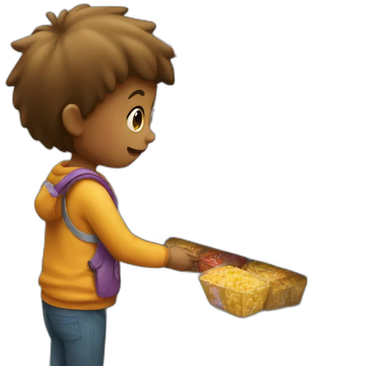 A child buying sweets emoji