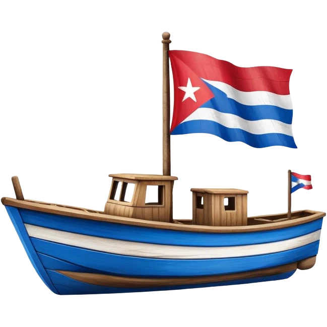 Barco con bandera de Cuba  emoji