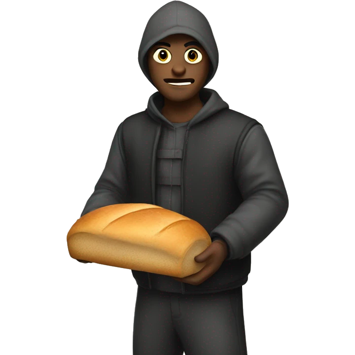 a thief with bread emoji