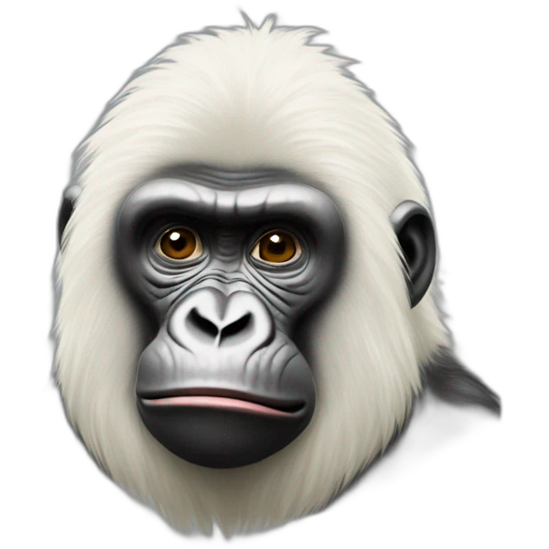 Gorila albino mandando un besos  emoji