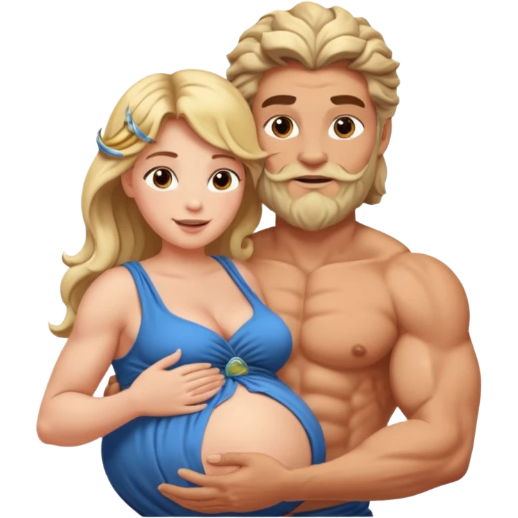 pregnant woman being held by zeus emoji