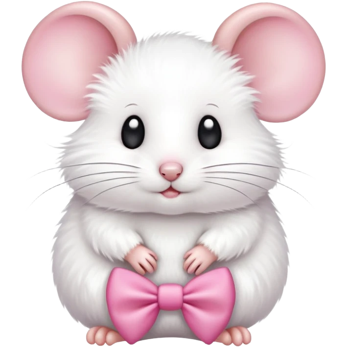 mice wearing a pink bow on the ear emoji