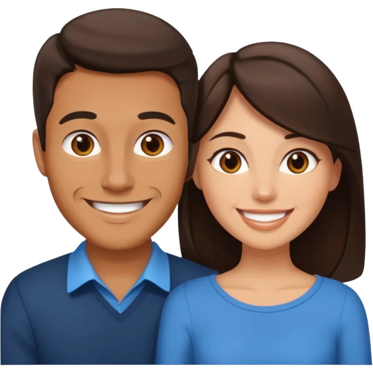 A man in love with his beautiful brunette fiancé  emoji