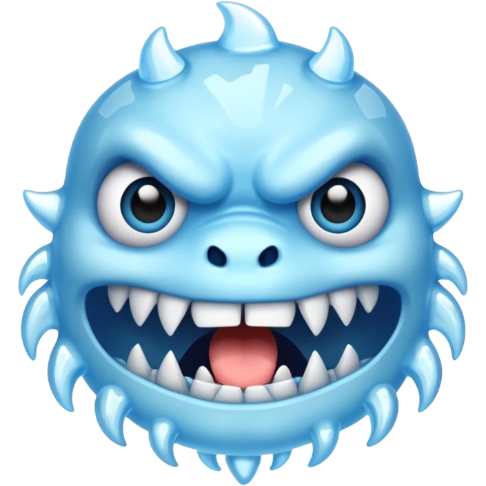 a pale blue monster face with ice details emoji