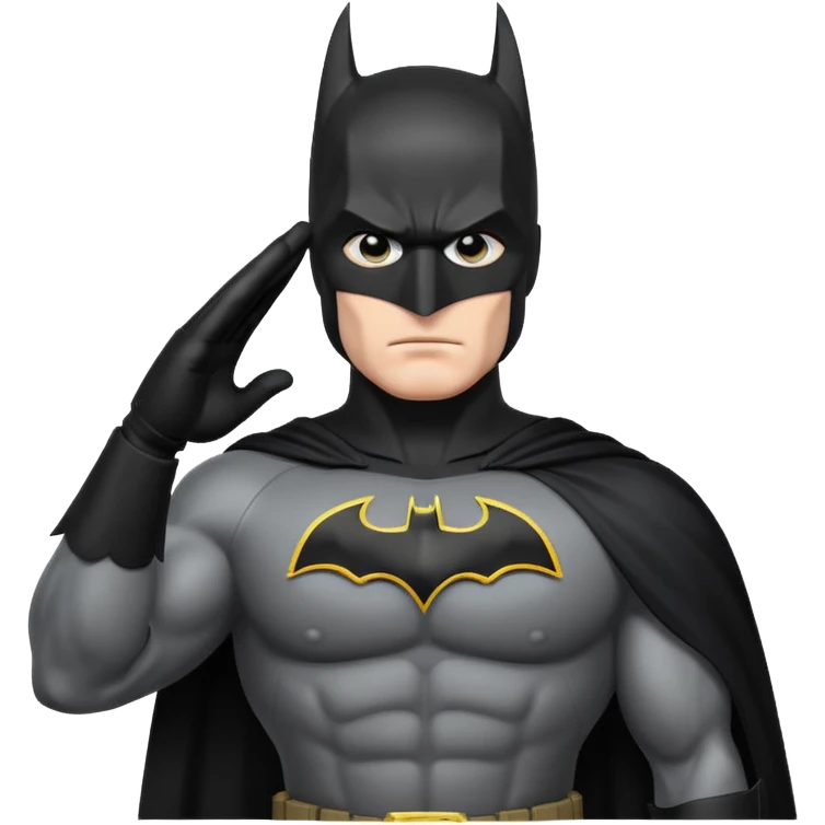 Batman military salute with black gloves  emoji