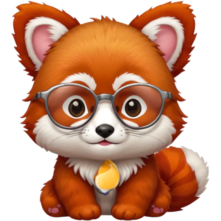 baby Red panda wearing glasses emoji
