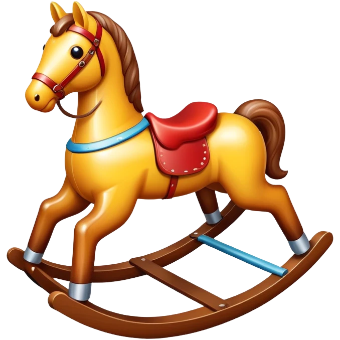 Gradient colored rocking horse toy emoji