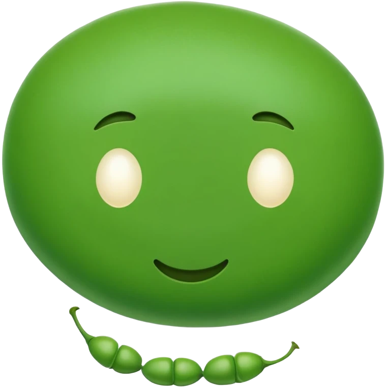 A plain green pea, perfectly round and bright green, no face, no decorative elements, just a simple pea emoji