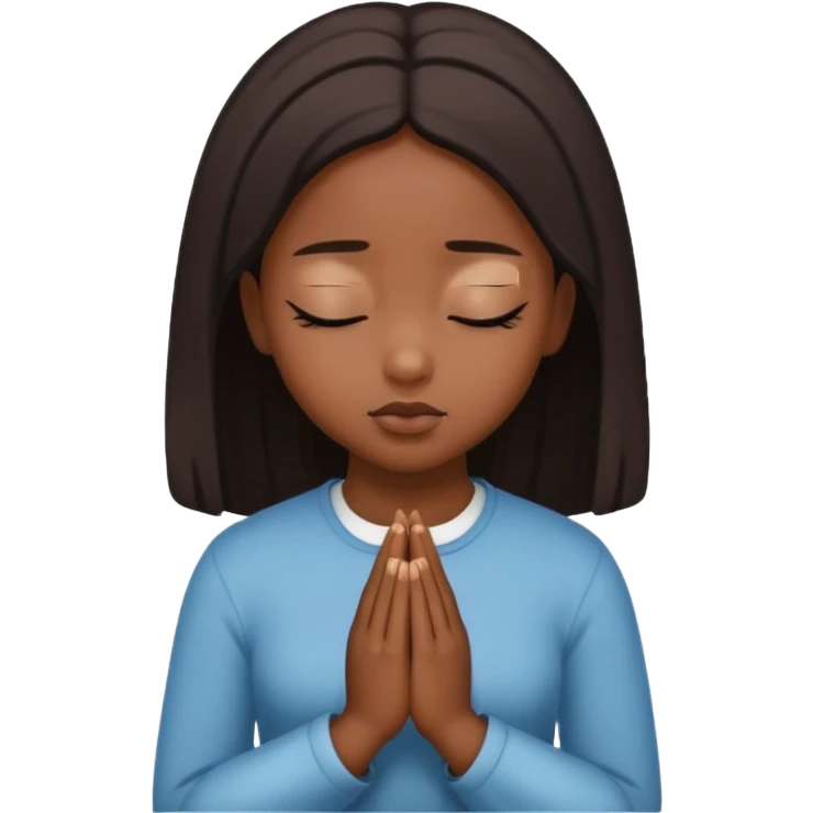 Faça uma menina orando negra  emoji