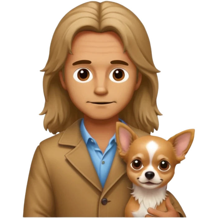 long harired man with dog chihuhaha emoji