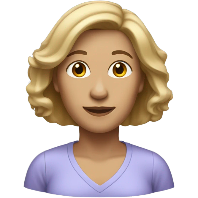55 year old female with shoulder length dark blonde hair emoji