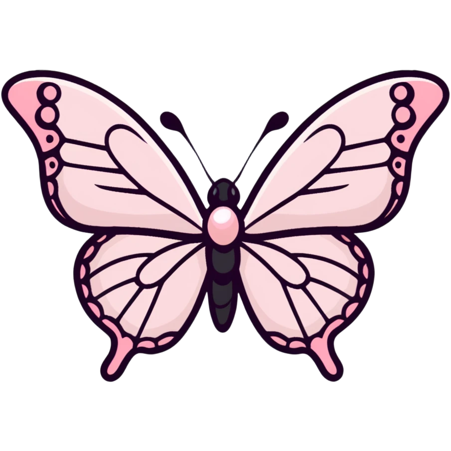 Light pink pearlescent butterfly emoji