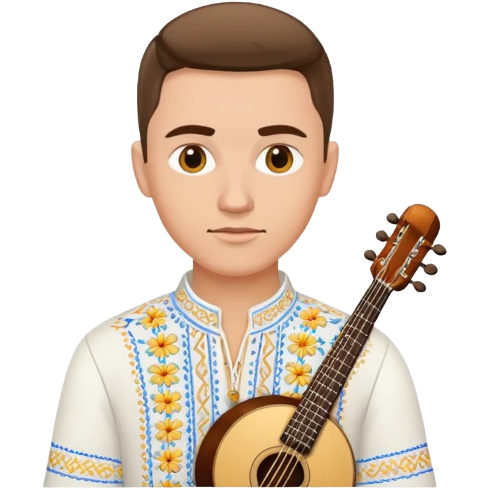 A musician in a white Ukrainian embroidered shirt emoji