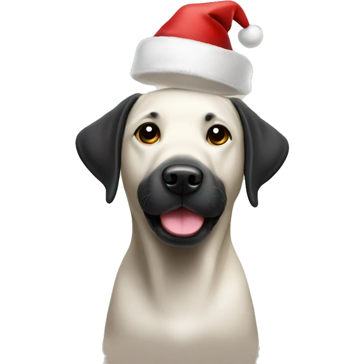 Black Labrador wearing a Santa hat  emoji