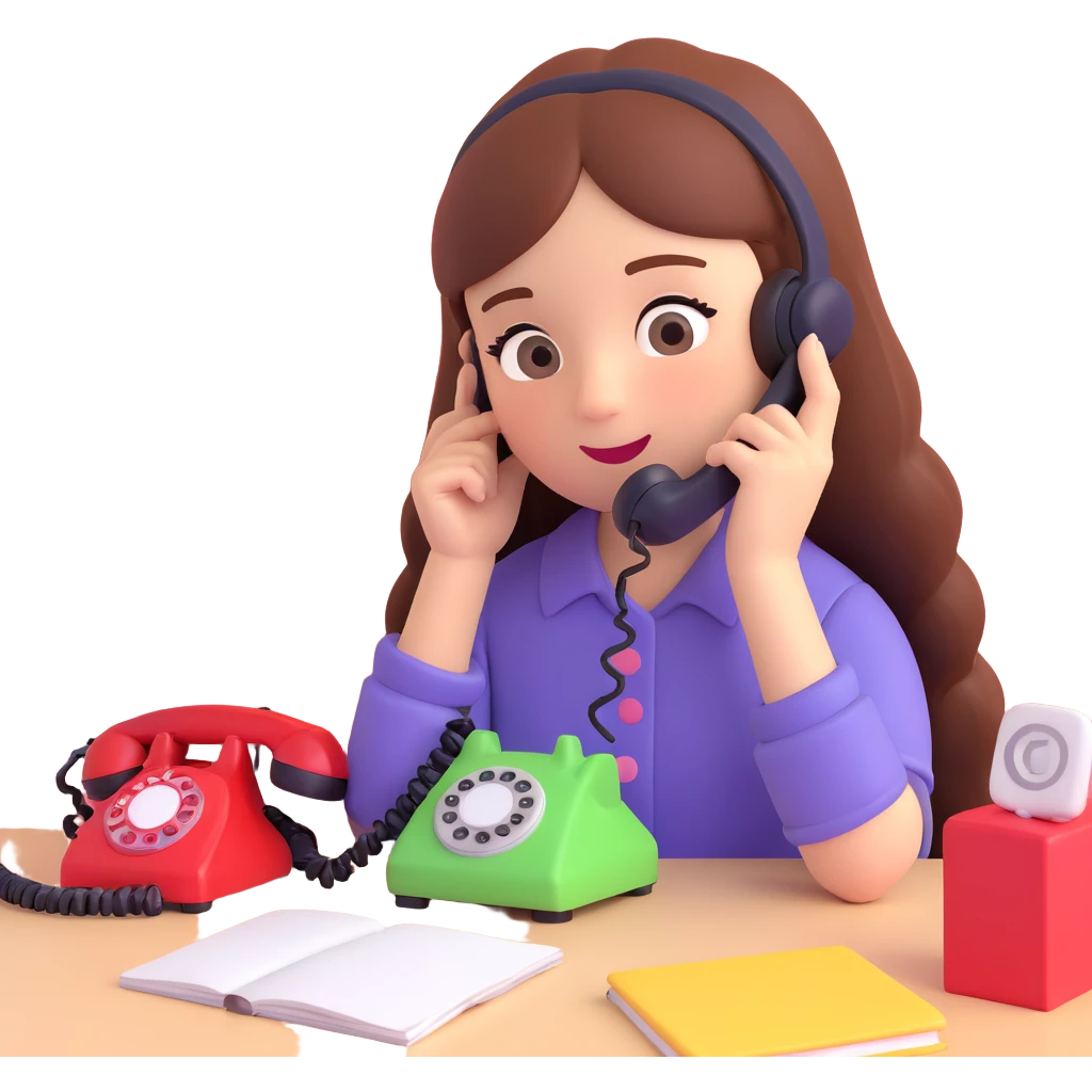 girl talking on telephone in her room emoji