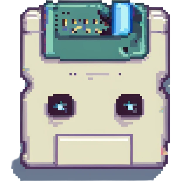 Happy floppy disk emoji