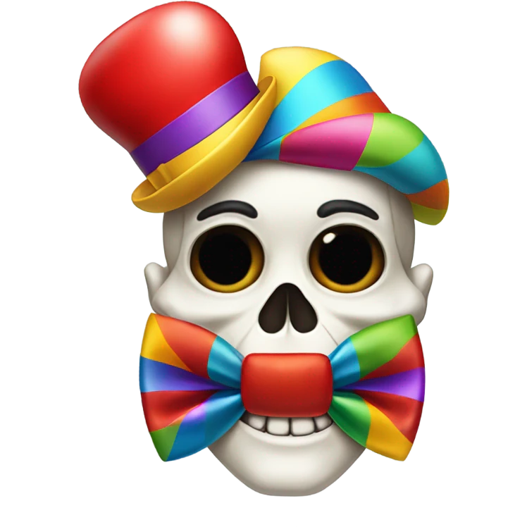skull with clown accessories  emoji