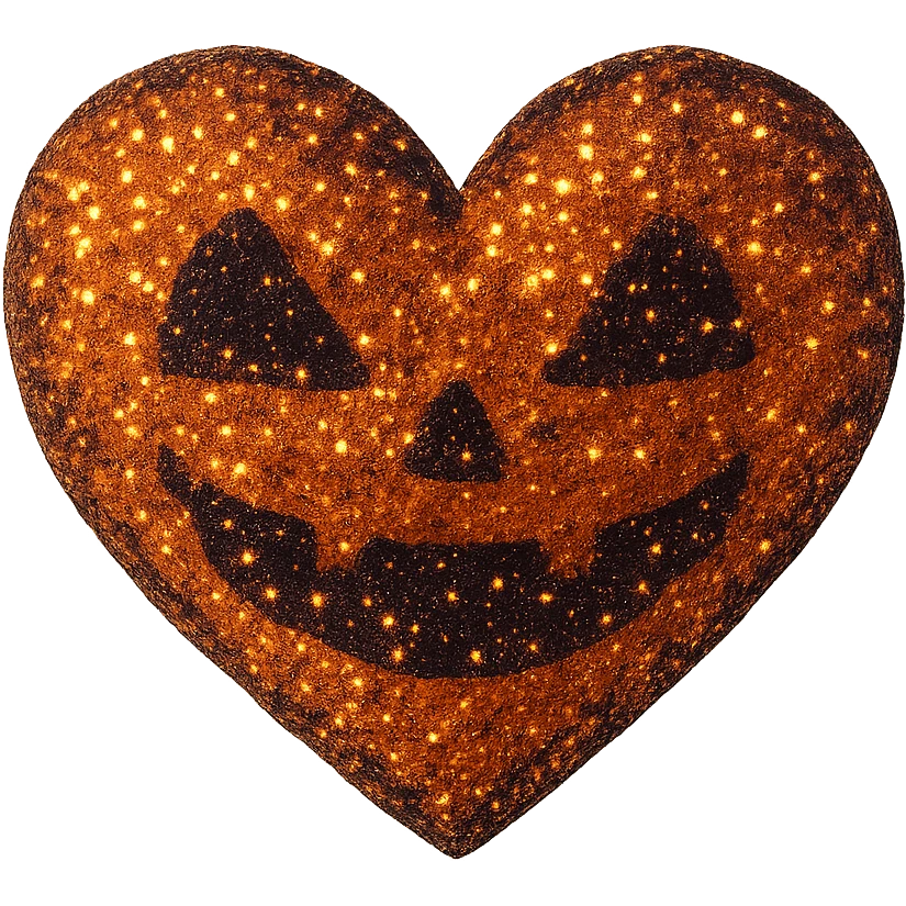  glitter halloween heart, remove background emoji