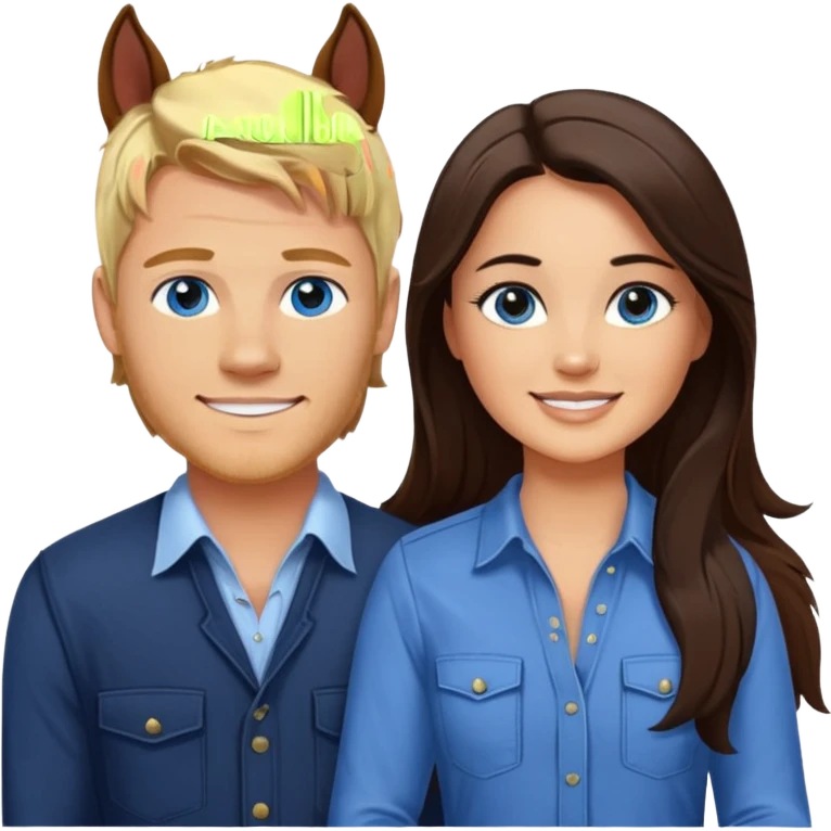 Remove rabbit ears from blue eyed trevor donovan with brown eyed danica mckellan and horse emoji