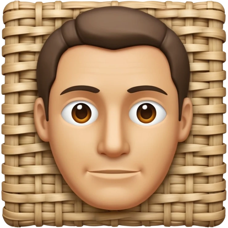man woven entirely from wicker emoji