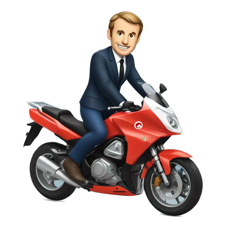 macron sur une moto emoji
